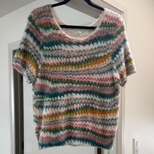 Anthropologie Multicolor Fuzzy Sweater